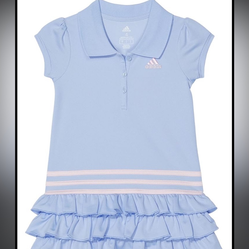 Adidas Kids Blue Short Sleeve Polo Dress 9m